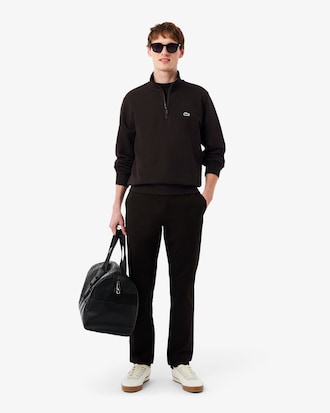 Sweatshirt em felpa com zip e gola alta