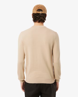 Sweater de Algodão Monocromática com Decote Redondo