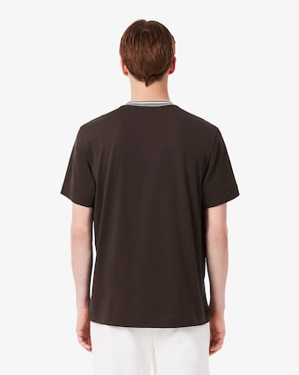T-shirt com Gola &agrave;s Riscas de Fabrico Franc&ecirc;s