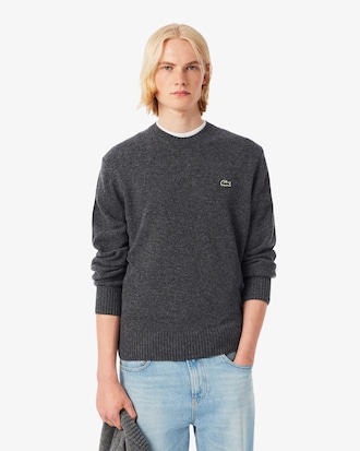 Sweater com Decote Redondo de Lã Cardada