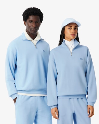 Sweatshirt de Velo Grosso com Fecho na Gola