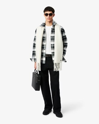 Overshirt em Sarja de Algod&atilde;o Axadrezada