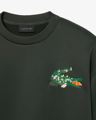 Sweatshirt Runway de Cetim com Crocodilo Floral