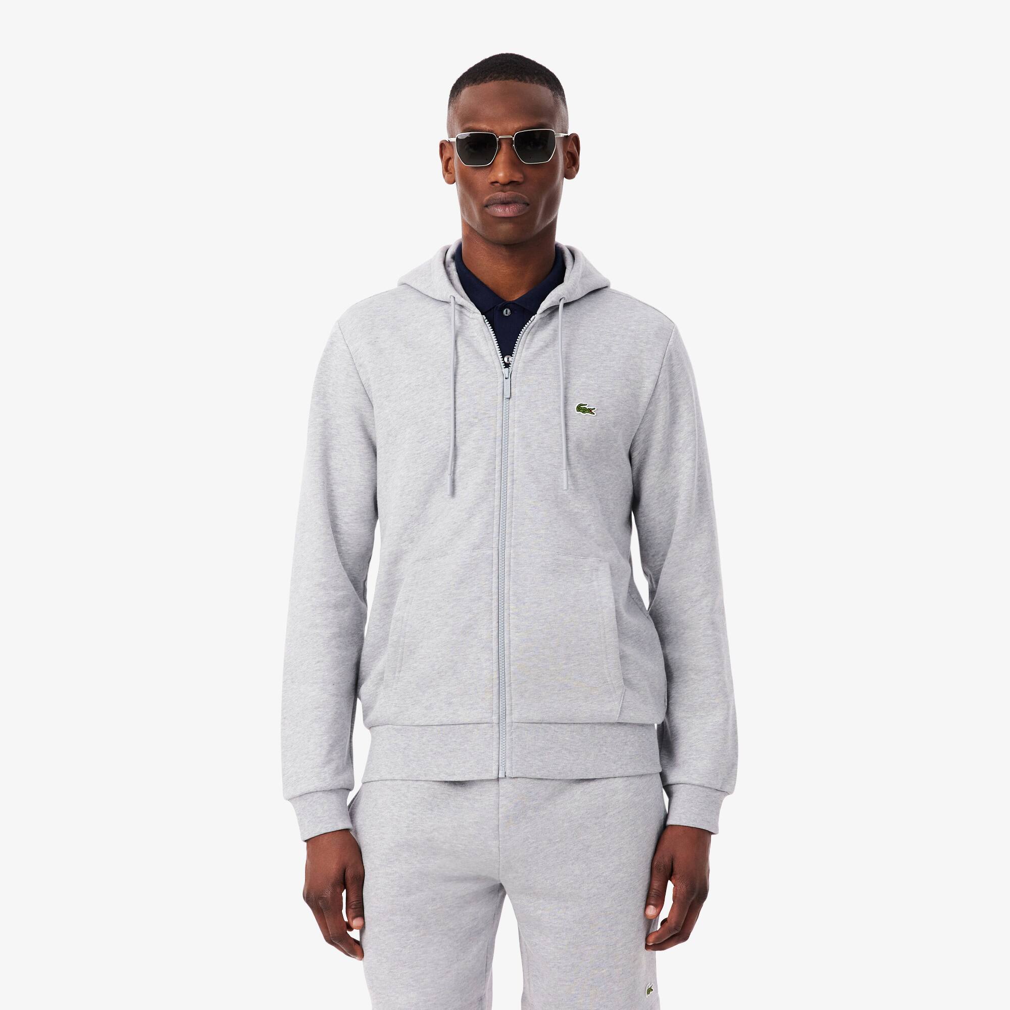 Hoodie em Felpa com Fecho