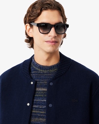 Blus&atilde;o Bomber em Jersey de L&atilde; Merino