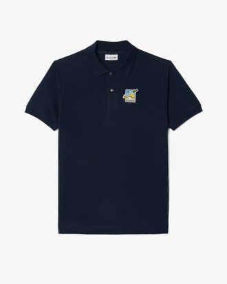 Polo L.12.12 Lacoste x Club Med com Emblema em Contraste