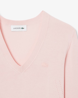 Sweater de Malha sem Costuras com Decote em V