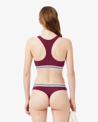 Bralette de Algod&atilde;o El&aacute;stico com Faixa de Contraste