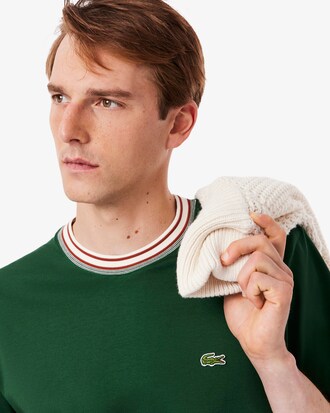 T-shirt com Gola às Riscas de Fabrico Francês