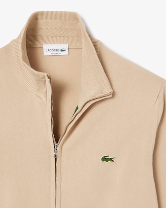 Sweater de Gola Alta em Algodão e com Fecho