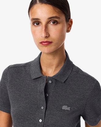 Polo piqu&eacute; de algod&atilde;o stretch Lacoste para Mulher