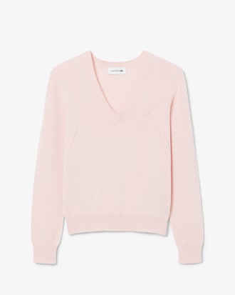 Sweater de Malha sem Costuras com Decote em V
