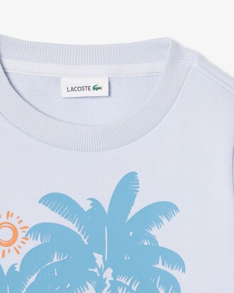 Sweatshirt de Felpa Estampada com Decote Redondo