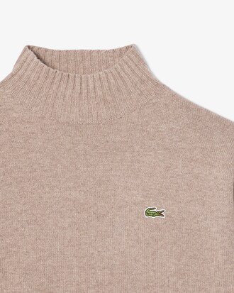 Sweater de Gola Alta em Malha de Caxemira 3D