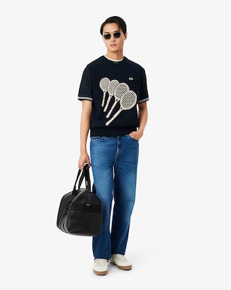 Colete tipo Sweater em Jacquard de Algod&atilde;o