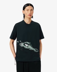 T-shirt Runway com Crocodilo Frisado