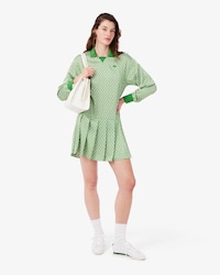 Vestido Polo de Cetim Plissado