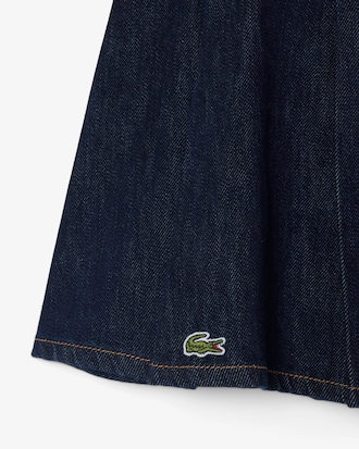 Short Pleated Denim Skirt