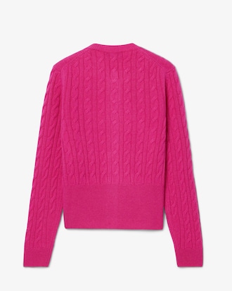 Casaco de Malha Trançada e Caxemira Runway