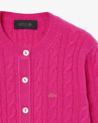 Casaco de Malha Trançada e Caxemira Runway