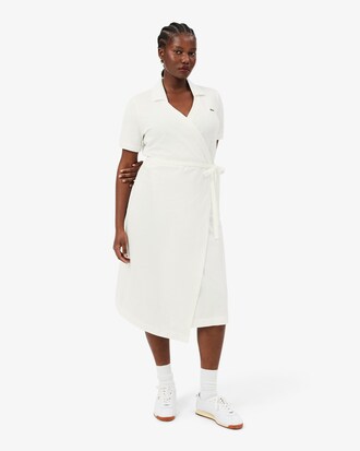 Vestido Polo Cruzado em Mini-Piqu&eacute; El&aacute;stico