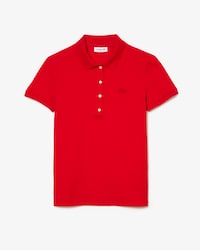 Polo piqu&eacute; de algod&atilde;o stretch Lacoste para Mulher