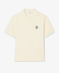Polo Loose Fit em Felpa com Detalhe de Emblema