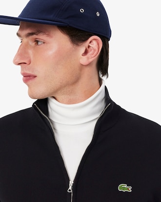 Sweater de Gola Alta em Algodão e com Fecho