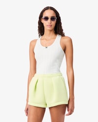 Top sem Mangas de Algod&atilde;o de Malha Pointelle Slim Fit