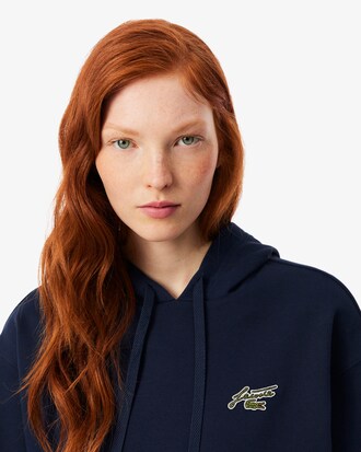 Camisola com Capuz em Felpa com Emblema