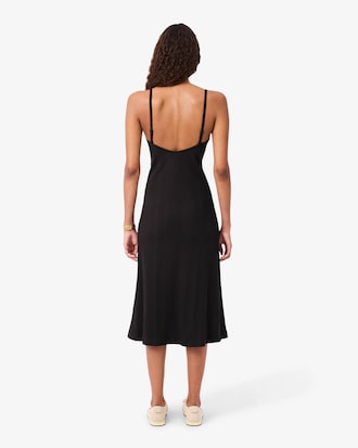 Vestido Maxi Rendado em Algod&atilde;o Canelado