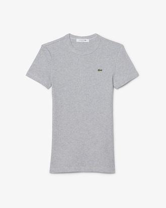 T-shirt de Algod&atilde;o Canelado Slim Fit
