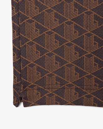 Polo em Jacquard com Monograma Classic Fit