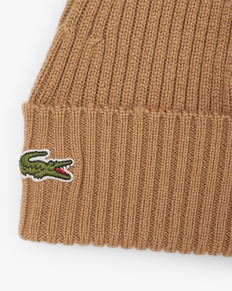 Gorro em Malha Canelada Escovada de Lã
