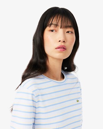 Vestido tipo T-shirt de Algod&atilde;o Listrado