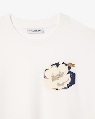 T-shirt de Algodão Oversize com Estampado Floral