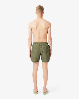 Calções de Banho com Estampado de Comprimento Médio