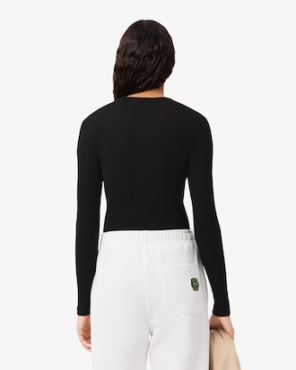 T-shirt de Algod&atilde;o Canelado Slim Fit