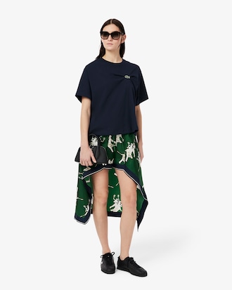 T-shirt em Jersey Drapeada Oversize