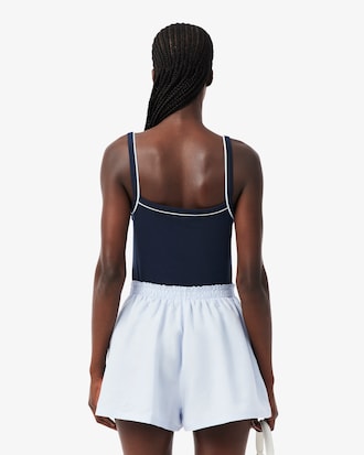 Top sem Mangas em Algod&atilde;o com Pormenores em Contraste