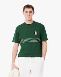 T-shirt Piqué com Emblema Bordado