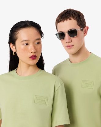 T-shirt em Jersey com Marca Gravada em Relevo