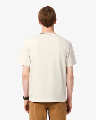 T-shirt com Gola às Riscas de Fabrico Francês