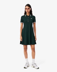 Vestido Skater Elástico com Gola de Polo