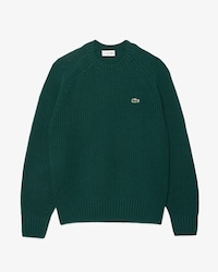 Sweater com Decote Redondo de L&atilde; Cardada Grossa