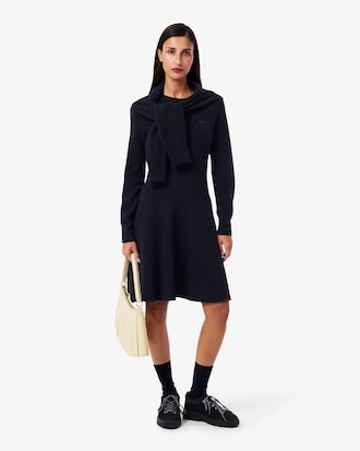 Vestido Curto de Lã Cardada Sem Costuras