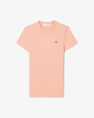 T-shirt de Algodão Canelado Slim Fit