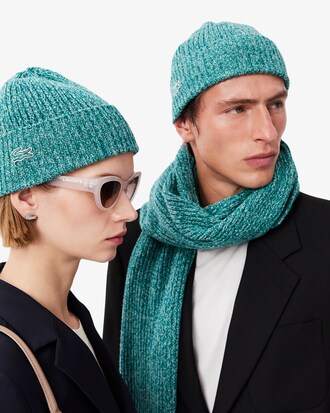 Gorro em Malha Canelada de Lã Mercerizada