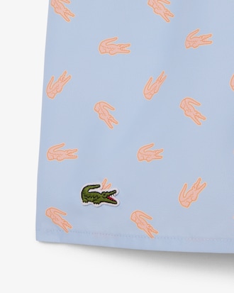 Cal&ccedil;&otilde;es de Banho com Estampado de Crocodilo Comprimento M&eacute;dio