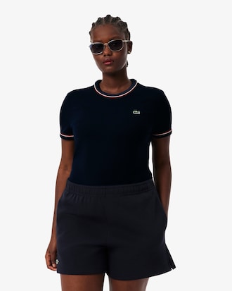 T-shirt de Jersey com Rebordo em Contraste